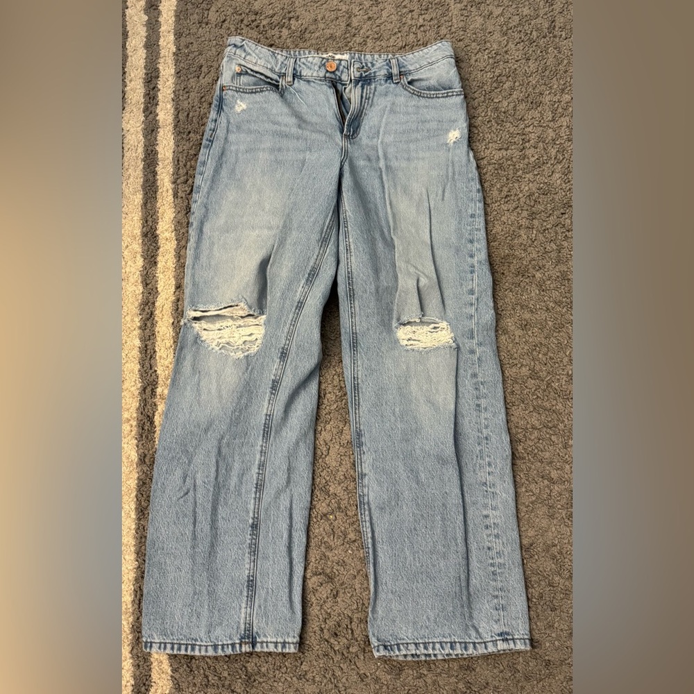 Women's Light Blue Distressed Jeans
